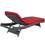 Modway Furniture Summon Outdoor Patio Sunbrella® Chaise Canvas Red 79.5 x 28.5 x 15.5 - 37.5