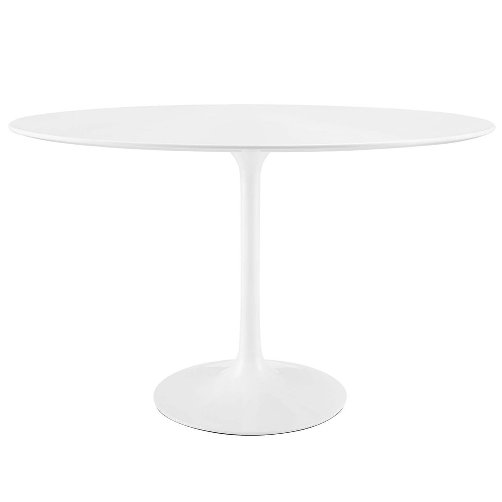Modway Furniture Lippa 48" Oval Dining Table - Mid-Century Modern Design, High-Gloss Finish, Seats 4 Comfortably EEI-2017-WHI