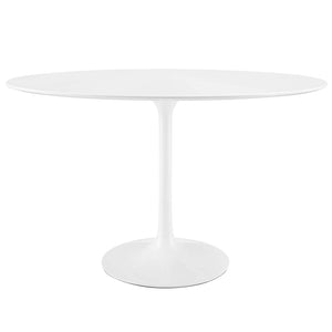Modway Furniture Lippa 48" Oval Dining Table - Mid-Century Modern Design, High-Gloss Finish, Seats 4 Comfortably EEI-2017-WHI