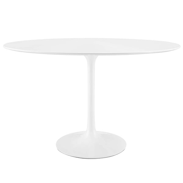 Modway Furniture Lippa 48" Oval Dining Table - Mid-Century Modern Design, High-Gloss Finish, Seats 4 Comfortably EEI-2017-WHI