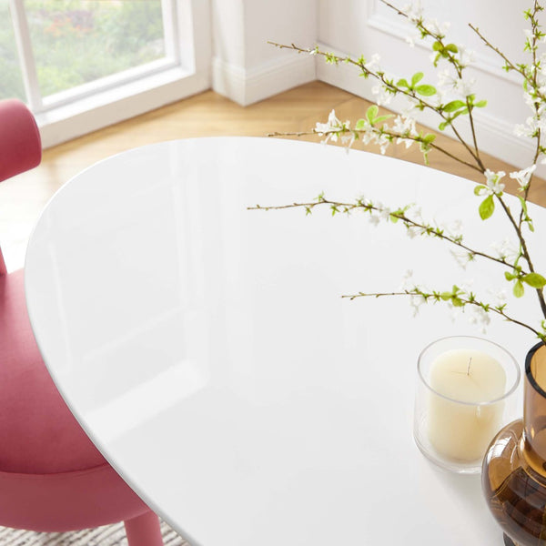 Modway Furniture Lippa 48" Oval Dining Table - Mid-Century Modern Design, High-Gloss Finish, Seats 4 Comfortably EEI-2017-WHI