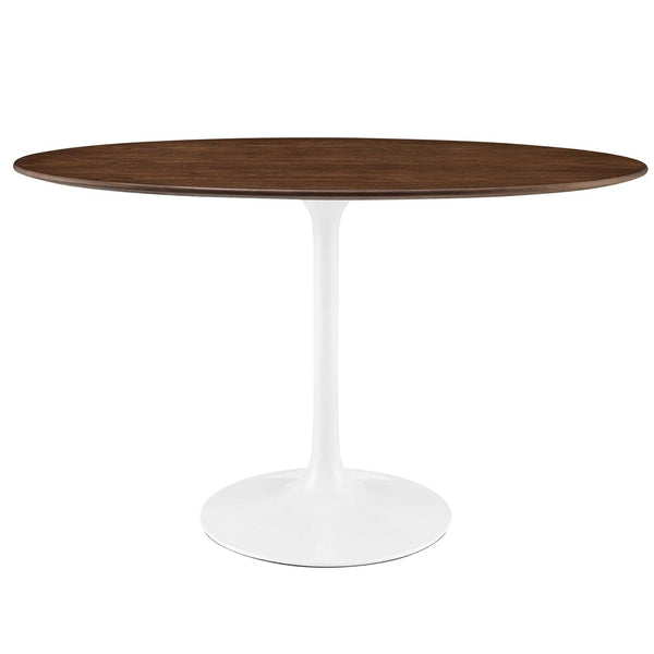 Modway Furniture Lippa 48" Oval Walnut Dining Table - Mid-Century Modern Elegance for Stylish Entertaining & Dining EEI-2019-WAL