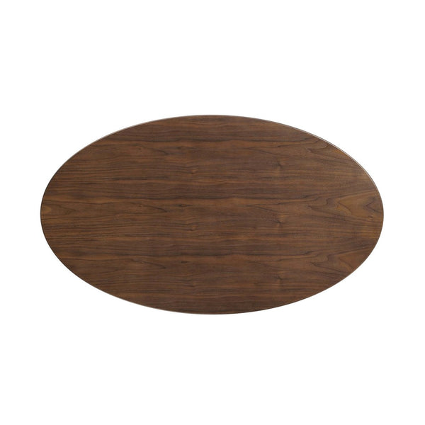 Modway Furniture Lippa Oval Pedestal Coffee Table Mid-century Modern Wood Veneer Living Room Accent EEI-2020-WAL