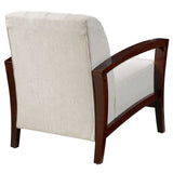 Modway Furniture Enamor Upholstered Fabric Armchair Walnut Taupe 32.5 x 27.5 x 32.5