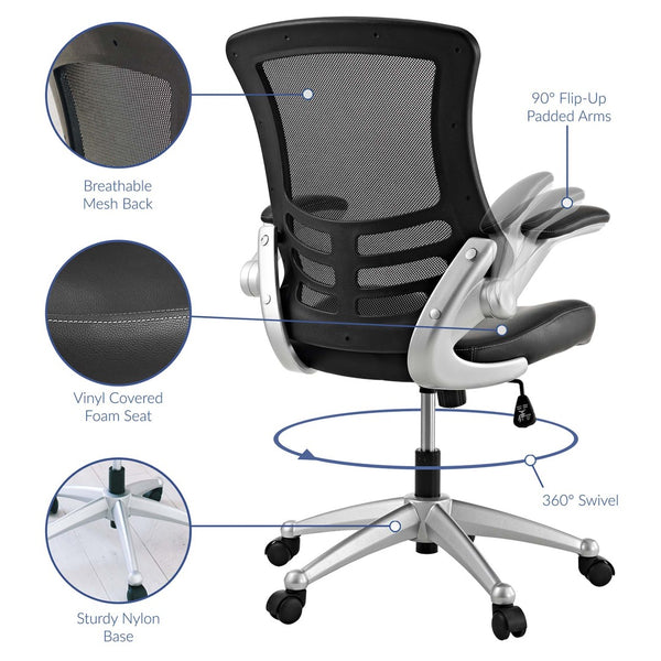 Modway Furniture Attainment Ergonomic Office Chair - Enhance Posture, Comfort & Productivity with Breathable Mesh Design Black EEI-210-BLK
