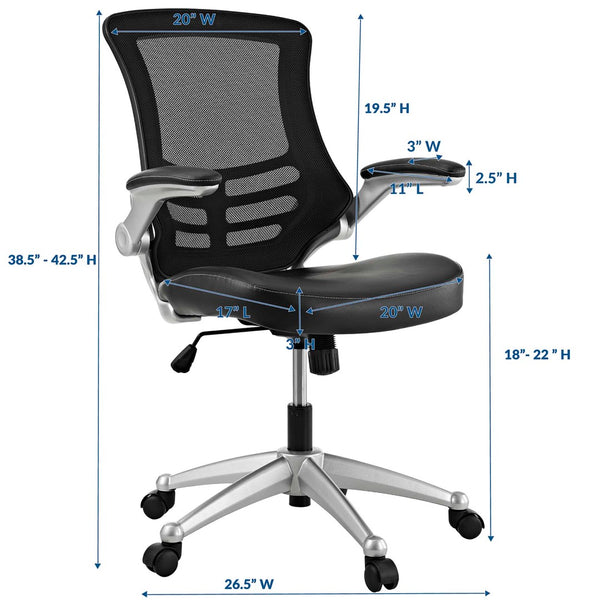 Modway Furniture Attainment Ergonomic Office Chair - Enhance Posture, Comfort & Productivity with Breathable Mesh Design Black EEI-210-BLK