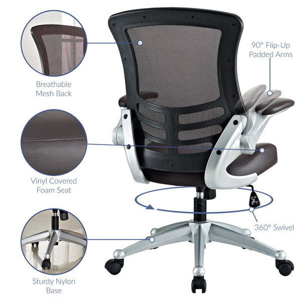 Modway Furniture Attainment Ergonomic Office Chair - Enhance Posture, Comfort & Productivity with Breathable Mesh Design Brown EEI-210-BRN