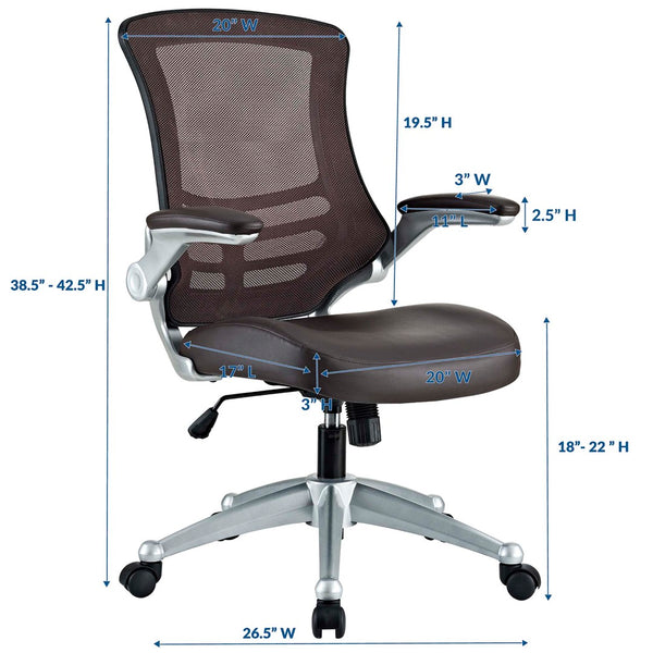 Modway Furniture Attainment Ergonomic Office Chair - Enhance Posture, Comfort & Productivity with Breathable Mesh Design Brown EEI-210-BRN