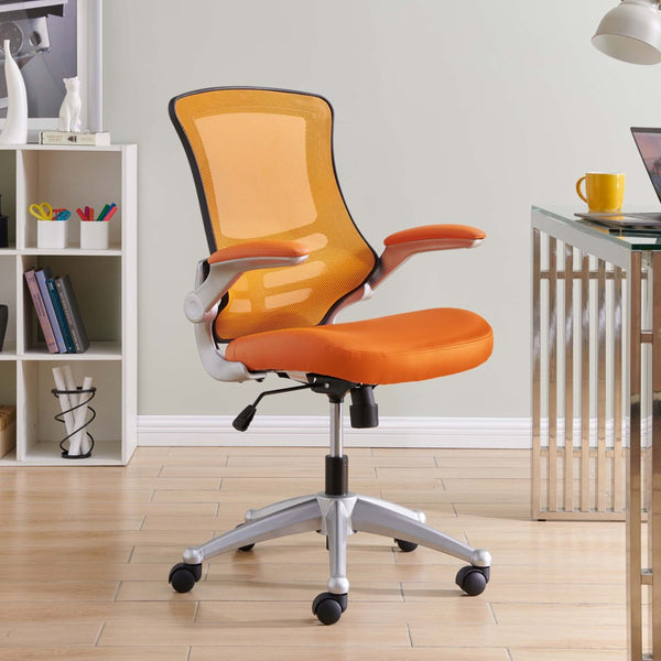 Modway Furniture Attainment Ergonomic Office Chair - Enhance Posture, Comfort & Productivity with Breathable Mesh Design Orange EEI-210-ORA