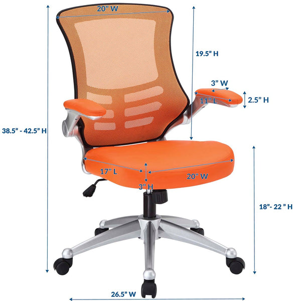 Modway Furniture Attainment Ergonomic Office Chair - Enhance Posture, Comfort & Productivity with Breathable Mesh Design Orange EEI-210-ORA