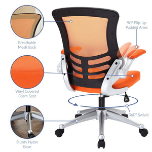 Modway Furniture Attainment Ergonomic Office Chair - Enhance Posture, Comfort & Productivity with Breathable Mesh Design Orange EEI-210-ORA