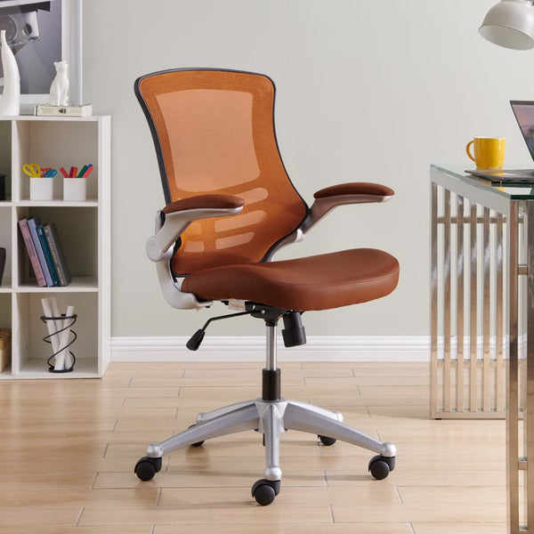 Modway Furniture Attainment Ergonomic Office Chair - Enhance Posture, Comfort & Productivity with Breathable Mesh Design Tan EEI-210-TAN