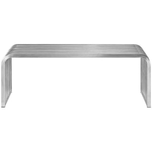 Modway Furniture Pipe 47" Sleek Stainless Steel Bench - Modern Design for Contemporary Living Spaces & Commercial Use EEI-2102-SLV