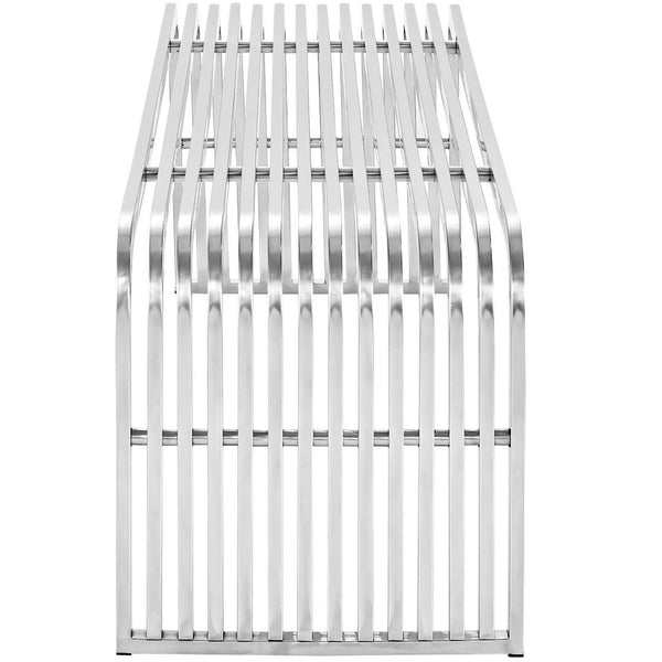 Modway Furniture Pipe 60" Stainless Steel Bench by Modway - Modern Minimalist Seating for Contemporary Spaces EEI-2103-SLV