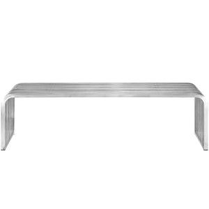 Modway Furniture Pipe 60" Stainless Steel Bench by Modway - Modern Minimalist Seating for Contemporary Spaces EEI-2103-SLV