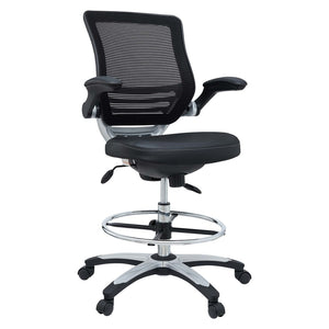 Modway Furniture Edge Drafting Chair by Modway - Ergonomic Stool with Lumbar Support for Comfort & Productivity Black EEI-211-BLK