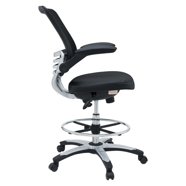 Modway Furniture Edge Drafting Chair by Modway - Ergonomic Stool with Lumbar Support for Comfort & Productivity Black EEI-211-BLK