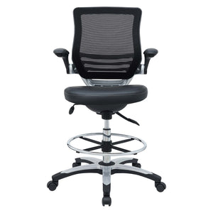 Modway Furniture Edge Drafting Chair by Modway - Ergonomic Stool with Lumbar Support for Comfort & Productivity Black EEI-211-BLK