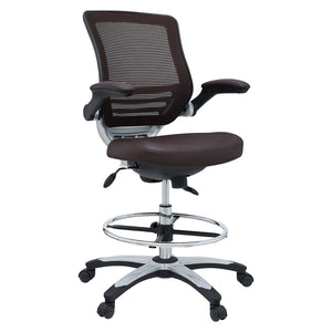 Modway Furniture Edge Drafting Chair by Modway - Ergonomic Stool with Lumbar Support for Comfort & Productivity Brown EEI-211-BRN