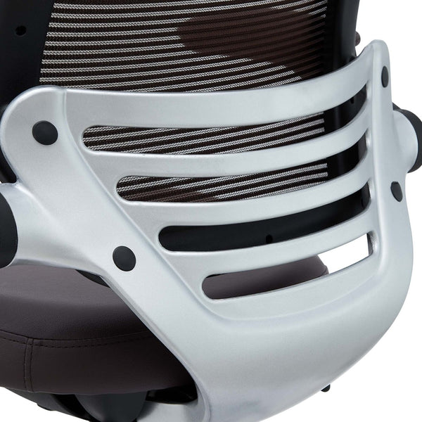 Modway Furniture Edge Drafting Chair by Modway - Ergonomic Stool with Lumbar Support for Comfort & Productivity Brown EEI-211-BRN