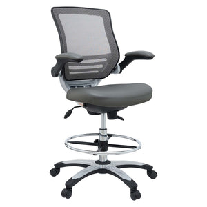 Modway Furniture Edge Drafting Chair by Modway - Ergonomic Stool with Lumbar Support for Comfort & Productivity Gray EEI-211-GRY