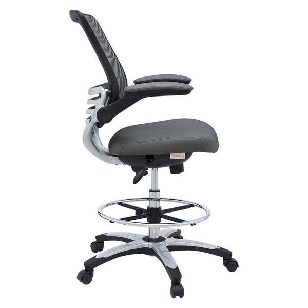 Modway Furniture Edge Drafting Chair by Modway - Ergonomic Stool with Lumbar Support for Comfort & Productivity Gray EEI-211-GRY
