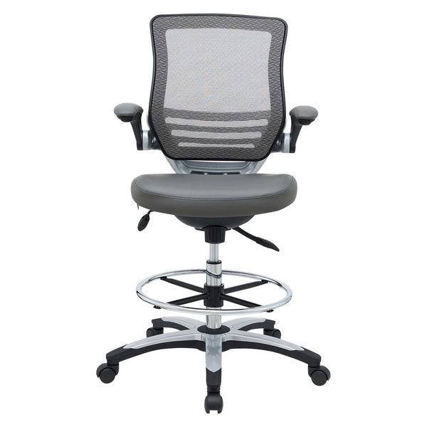 Modway Furniture Edge Drafting Chair by Modway - Ergonomic Stool with Lumbar Support for Comfort & Productivity Gray EEI-211-GRY
