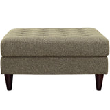 Modway Furniture Empress Upholstered Fabric Large Ottoman Oatmeal 35.5 x 35.5 x 17.5