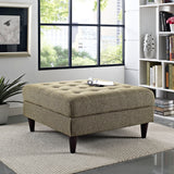 Modway Furniture Empress Upholstered Fabric Large Ottoman Oatmeal 35.5 x 35.5 x 17.5