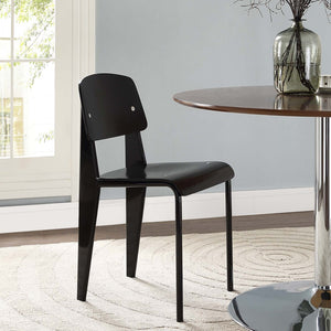 Modway Furniture Cabin Dining Side Chair by Modway - Modern Comfort Meets Stylish Versatility for Any Space Black Black EEI-214-BLK-BLK