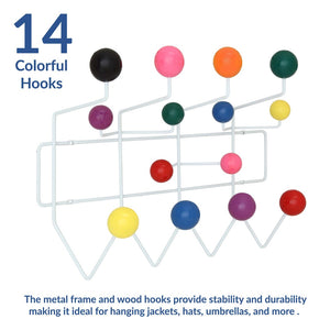 Modway Furniture Gumball Coat Rack by Modway - Whimsical, Colorful Hooks for Kids’ Rooms and Playful Spaces Multicolored EEI-216-MULTI