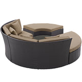 Modway Furniture Convene Circular Outdoor Patio Daybed Set Espresso Mocha 86.5 x 86.5 x 31