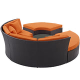 Modway Furniture Convene Circular Outdoor Patio Daybed Set Espresso Orange 86.5 x 86.5 x 31