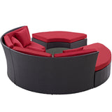 Modway Furniture Convene Circular Outdoor Patio Daybed Set Espresso Red 86.5 x 86.5 x 31