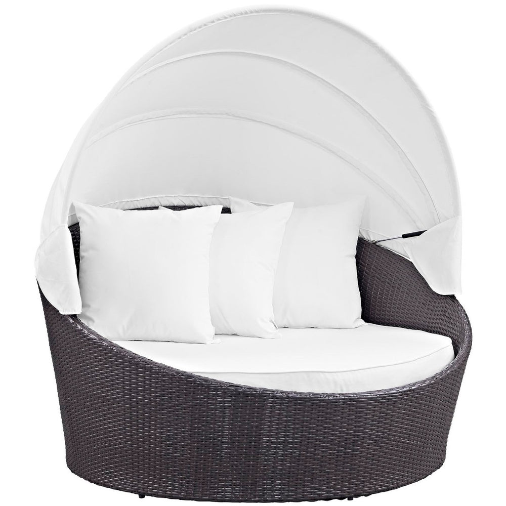 Modway Furniture Convene Canopy Outdoor Daybed with Adjustable Shade - Stylish, Compact, All-Weather Comfort for Patios EEI-2175-EXP-WHI