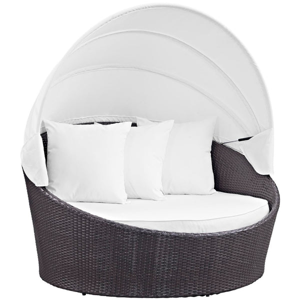Modway Furniture Convene Canopy Outdoor Daybed with Adjustable Shade - Stylish, Compact, All-Weather Comfort for Patios EEI-2175-EXP-WHI