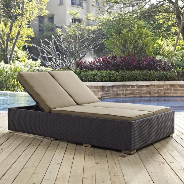 Modway Furniture Convene Double Outdoor Patio Chaise - Stylish, Weather-Resistant Lounge for Comfort & Entertaining EEI-2177-EXP-MOC