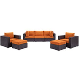 Modway Furniture Convene Outdoor Patio Sectional Set EEI-2200-EXP-ORA-SET