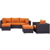 Modway Furniture Convene Outdoor Patio Sectional Set EEI-2207-EXP-ORA-SET