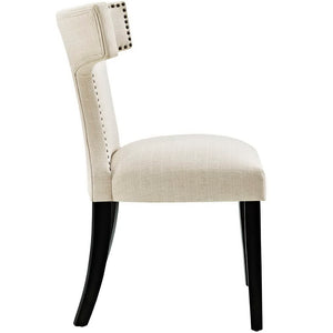 Modway Furniture Curve Fabric Dining Chair by Modway - Modern Hourglass Design with Nailhead Trim for Dining Spaces Beige EEI-2221-BEI
