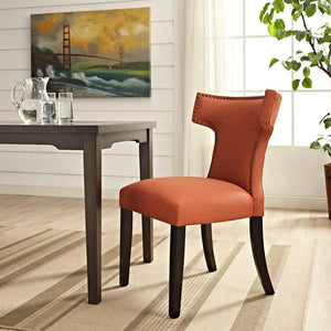 Modway Furniture Curve Fabric Dining Chair by Modway - Modern Hourglass Design with Nailhead Trim for Dining Spaces Orange EEI-2221-ORA