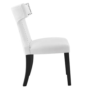 Modway Furniture Curve Fabric Dining Chair by Modway - Modern Hourglass Design with Nailhead Trim for Dining Spaces White EEI-2221-WHI