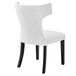Modway Furniture Curve Fabric Dining Chair by Modway - Modern Hourglass Design with Nailhead Trim for Dining Spaces White EEI-2221-WHI