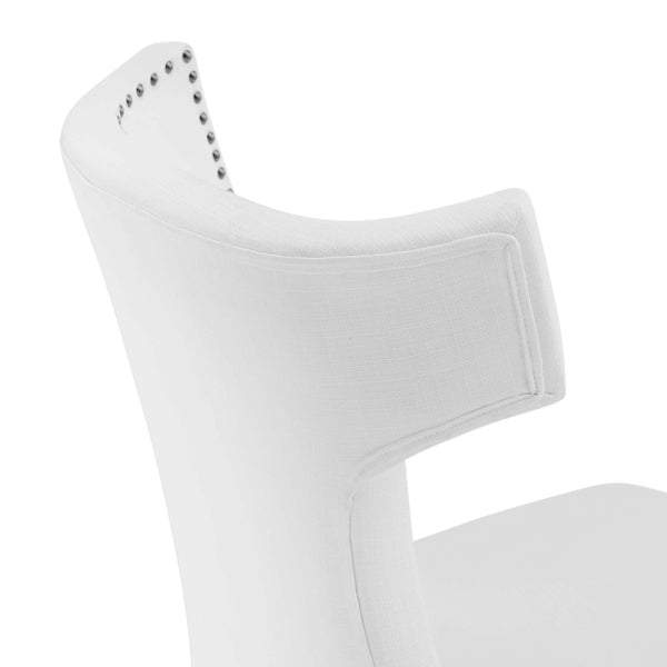 Modway Furniture Curve Fabric Dining Chair by Modway - Modern Hourglass Design with Nailhead Trim for Dining Spaces White EEI-2221-WHI