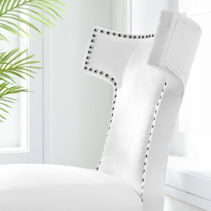 Modway Furniture Curve Fabric Dining Chair by Modway - Modern Hourglass Design with Nailhead Trim for Dining Spaces White EEI-2221-WHI