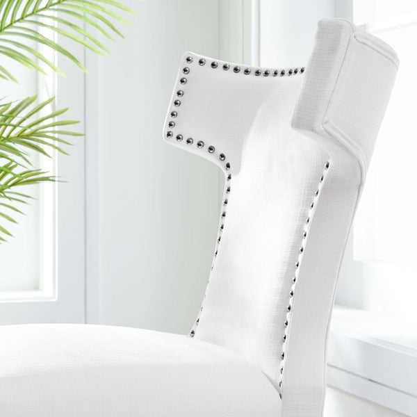 Modway Furniture Curve Fabric Dining Chair by Modway - Modern Hourglass Design with Nailhead Trim for Dining Spaces White EEI-2221-WHI