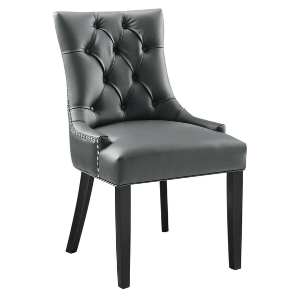 Modway Furniture Regent Tufted Vegan Leather Dining Chair - Elegant Design with Comfort & Style for Any Space Gray EEI-2222-GRY