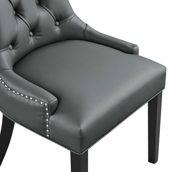 Modway Furniture Regent Tufted Vegan Leather Dining Chair - Elegant Design with Comfort & Style for Any Space Gray EEI-2222-GRY