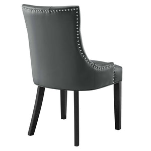 Modway Furniture Regent Tufted Vegan Leather Dining Chair - Elegant Design with Comfort & Style for Any Space Gray EEI-2222-GRY