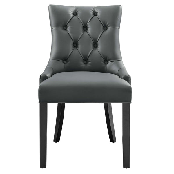 Modway Furniture Regent Tufted Vegan Leather Dining Chair - Elegant Design with Comfort & Style for Any Space Gray EEI-2222-GRY